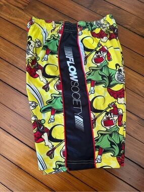 Flow Society Yellow Graphic Shorts lax lacrosse shorts